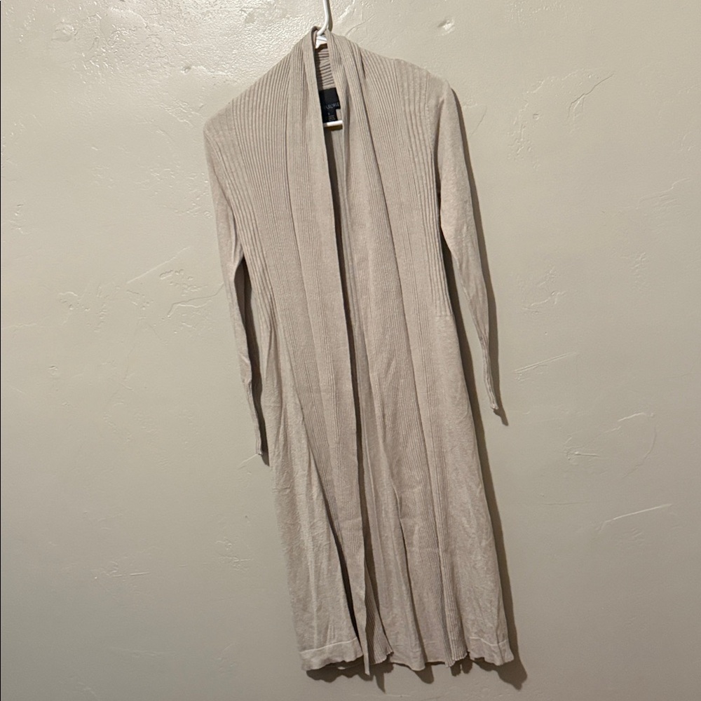 Cynthia Rowley Beige Knit Open Front Cardigan Small